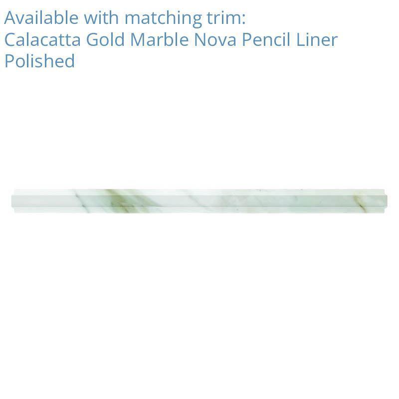 Calacatta Gold Small Marble Round Penny Tile | Tile Club