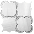 11.1" x 11.1" Camelia Dolomiti Bianco & Glass Mosaic Tile | Tile Club 