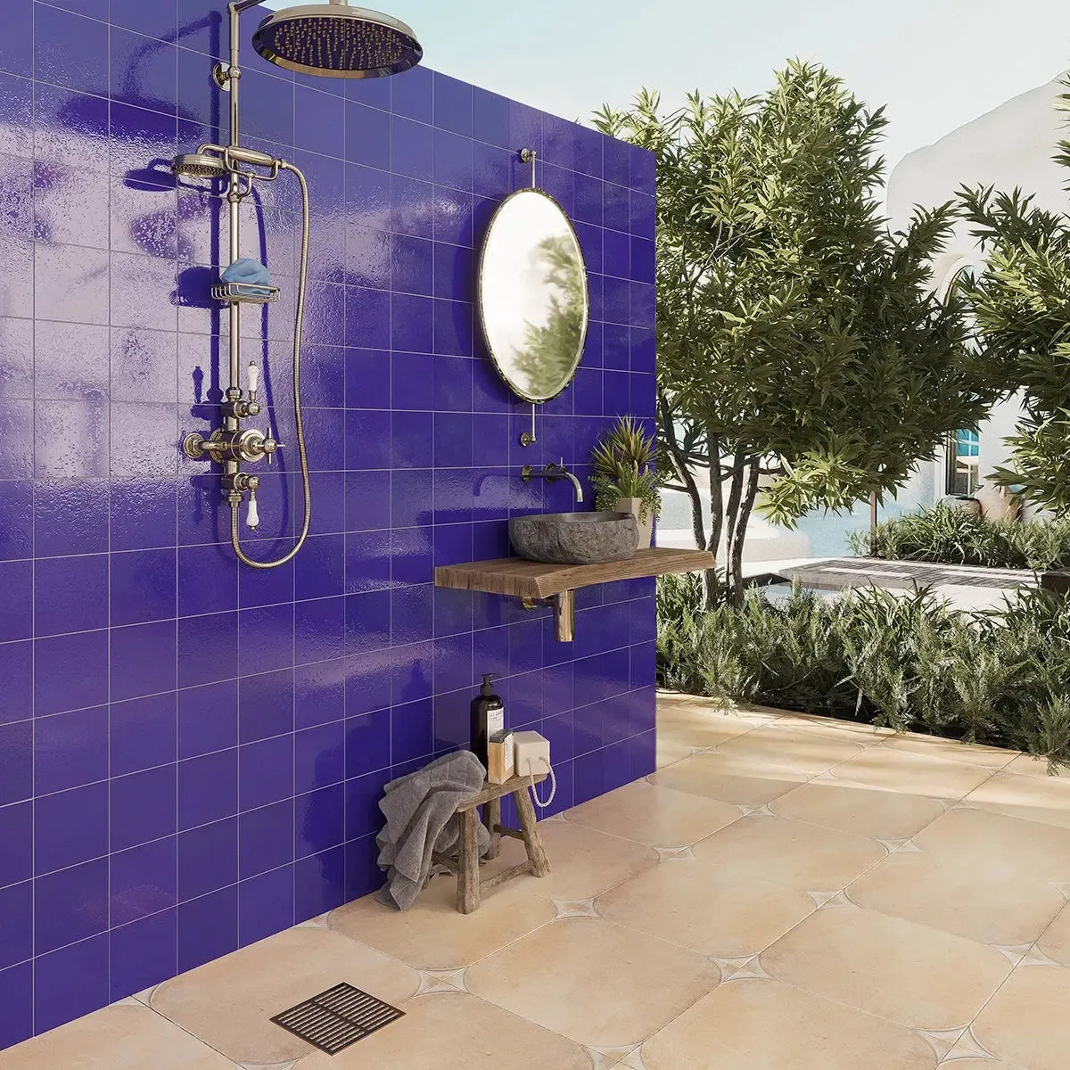 Camila Royal Blue Square 5.9x5.9 Porcelain Tile | Tile Club