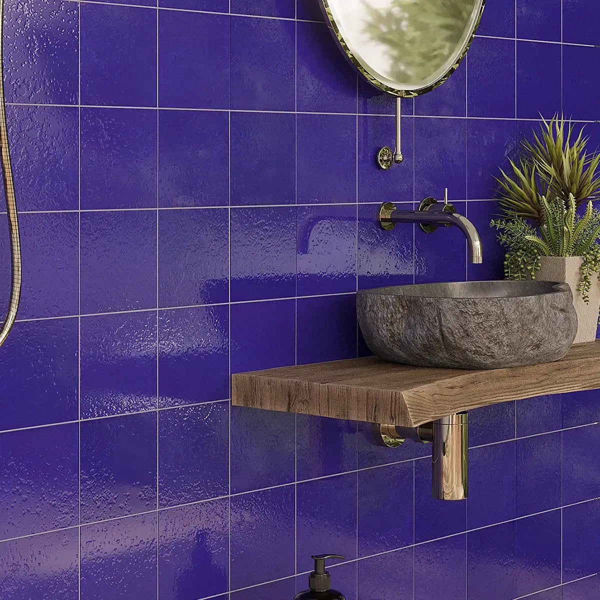 Camila Glossy Blue Porcelain Square TIles