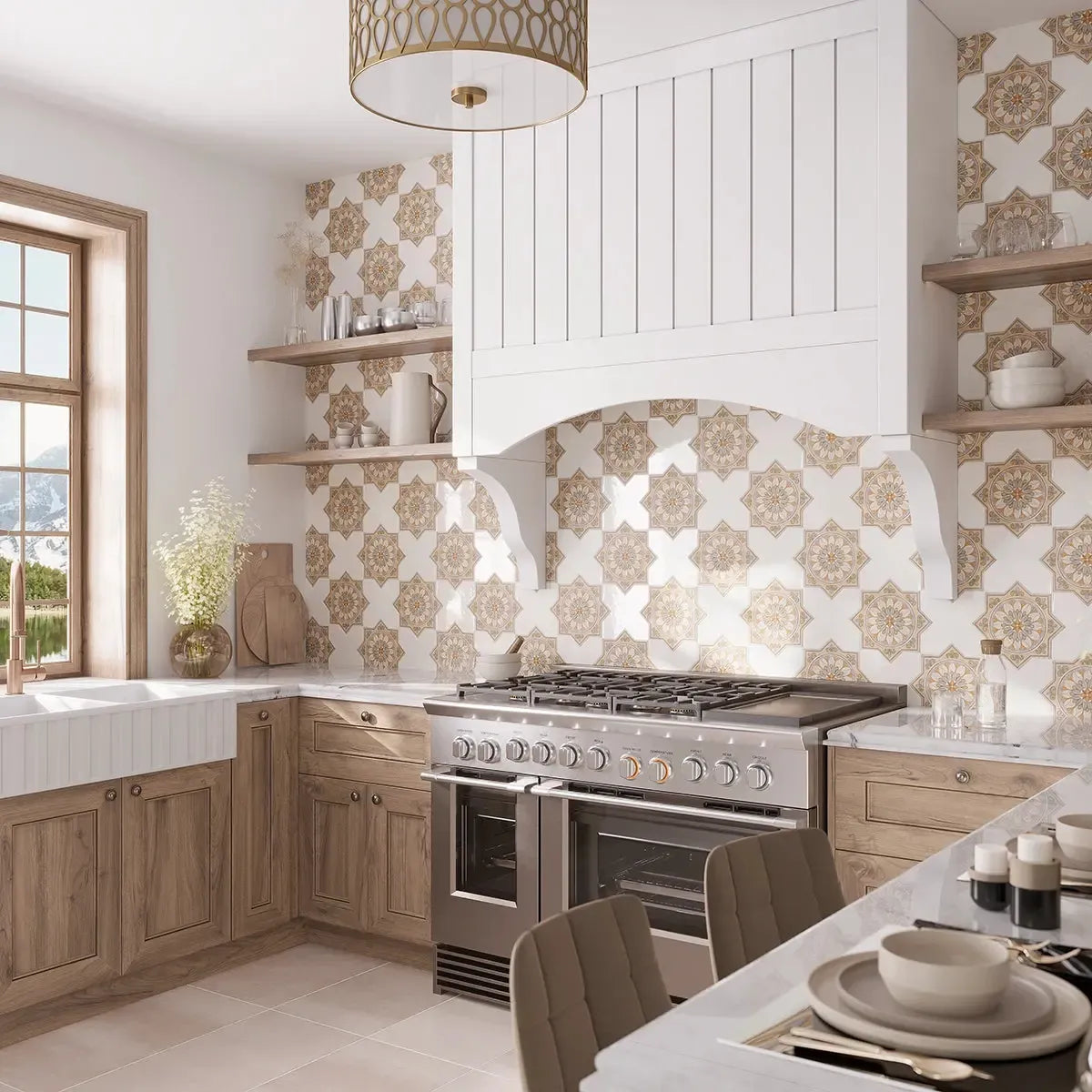 Camila White Cross Porcelain Tile | Tile Club