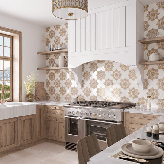 Camila White Cross Porcelain Tile | Tile Club