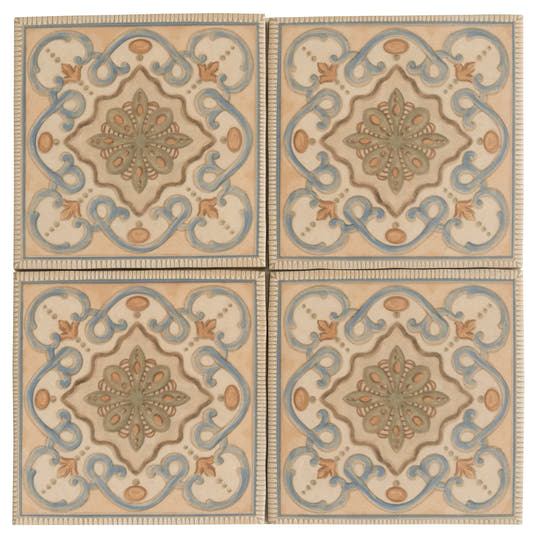 Camila Scrollwork Square Porcelain Tile | Tile Club
