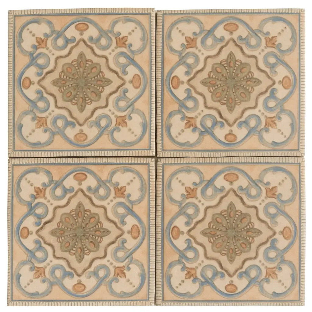 Camila Scrollwork Square Porcelain Tile | Tile Club