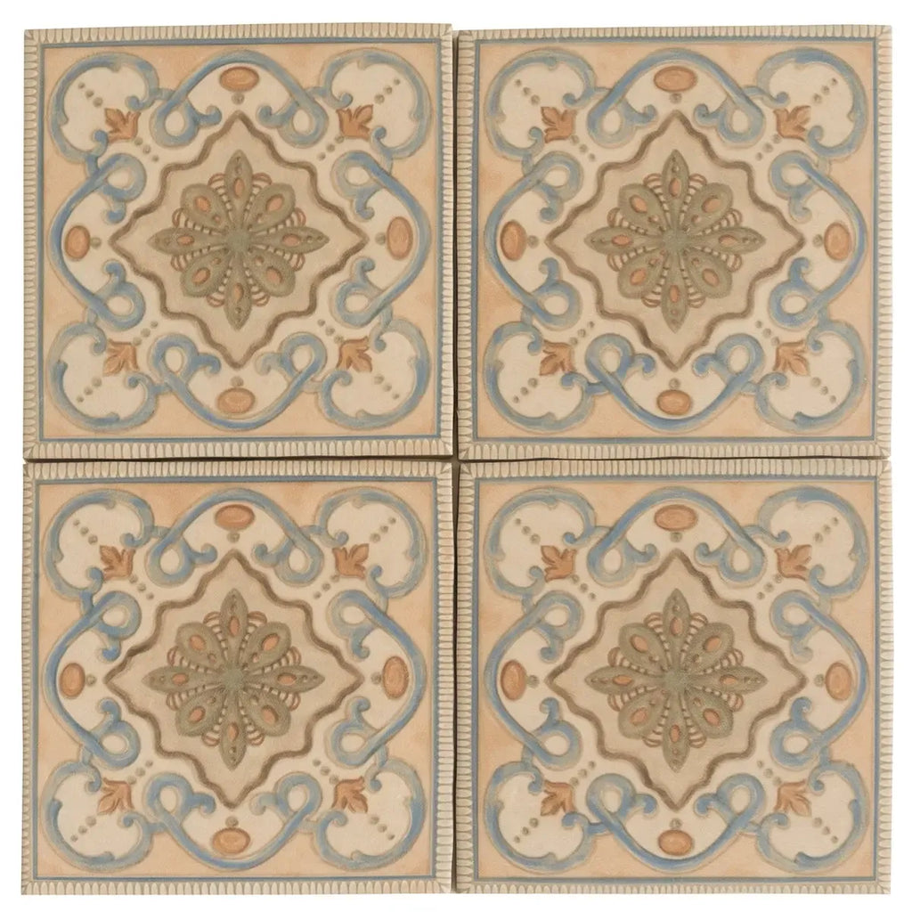 Camila Scrollwork Square Porcelain Tile | Tile Club