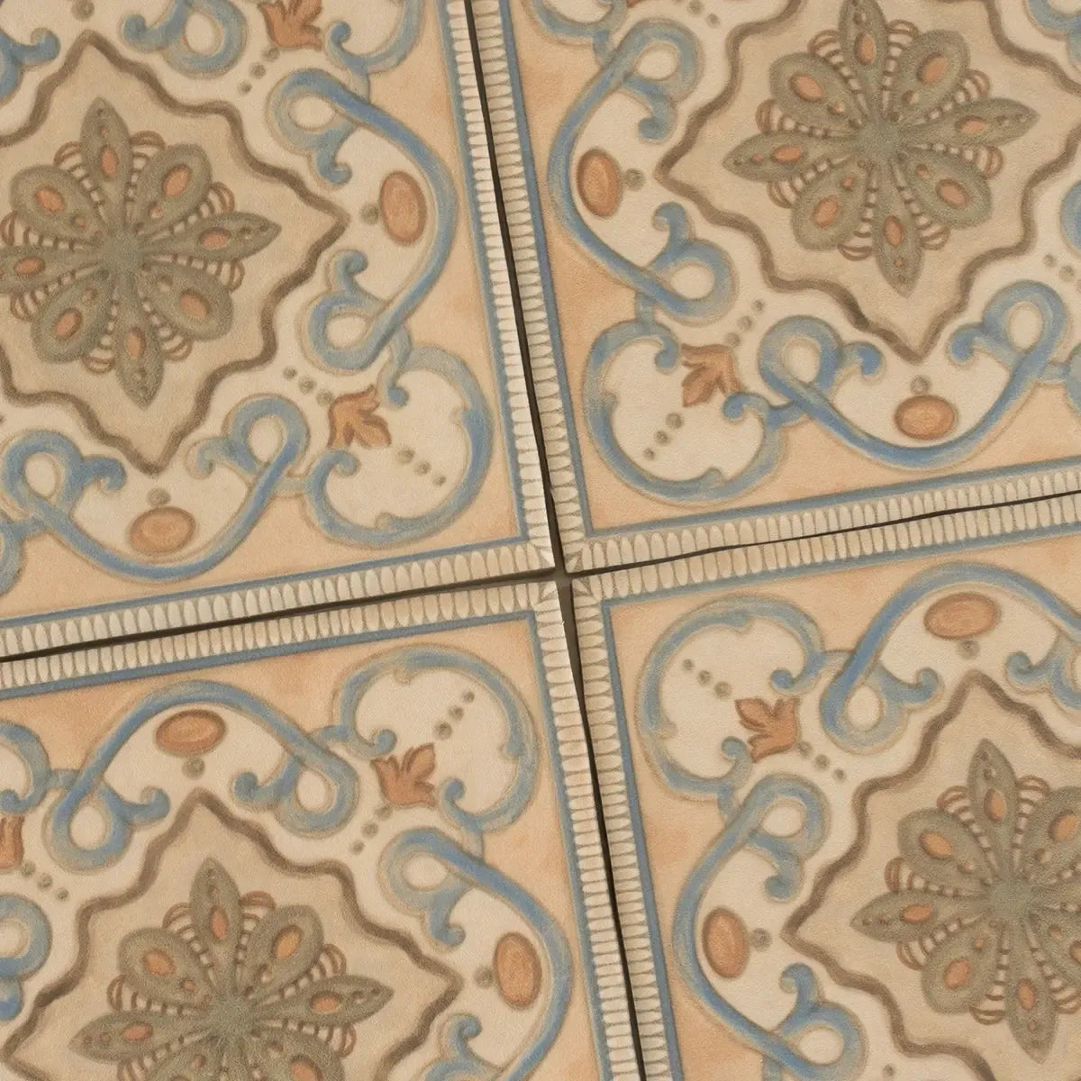 Camila Scrollwork Square Porcelain Tile | Tile Club