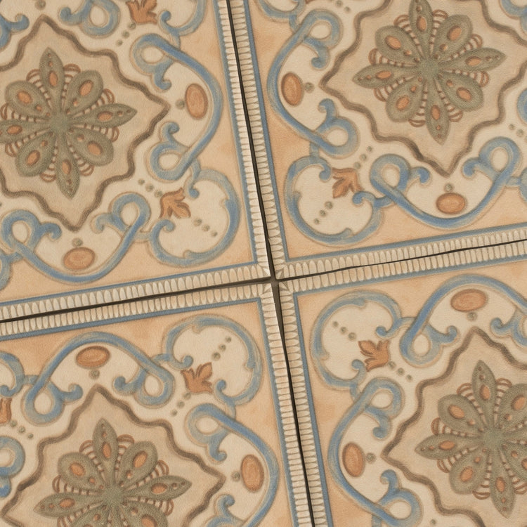 Camila Scrollwork Square Porcelain Tile | Tile Club