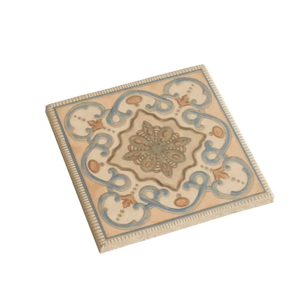 Adjustable Tile Square Camila Scrollwork Square Porcelain Tile | Spanish Tile for Floors ...