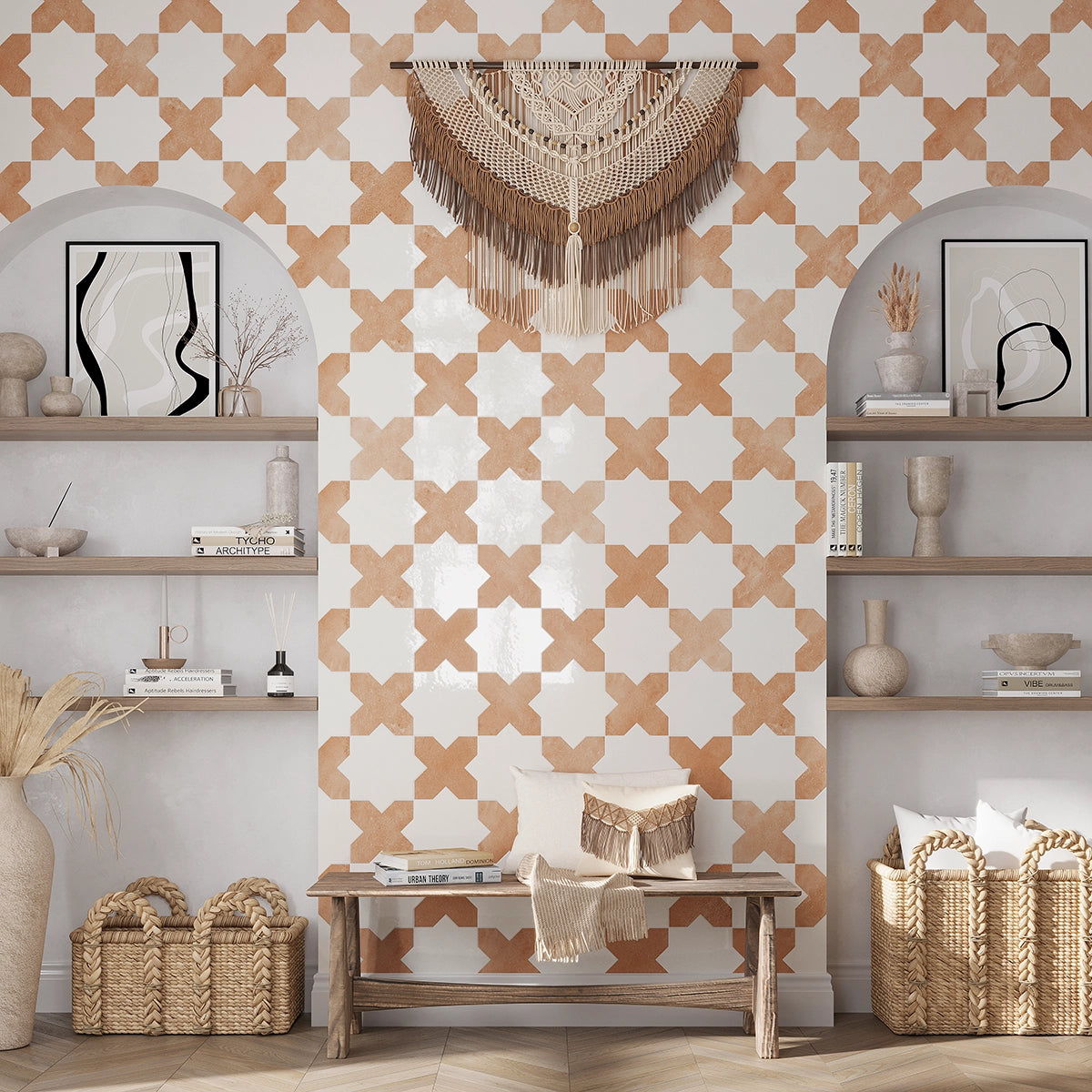 Camila Terra Cotta Cross Porcelain Tile | Tile Club