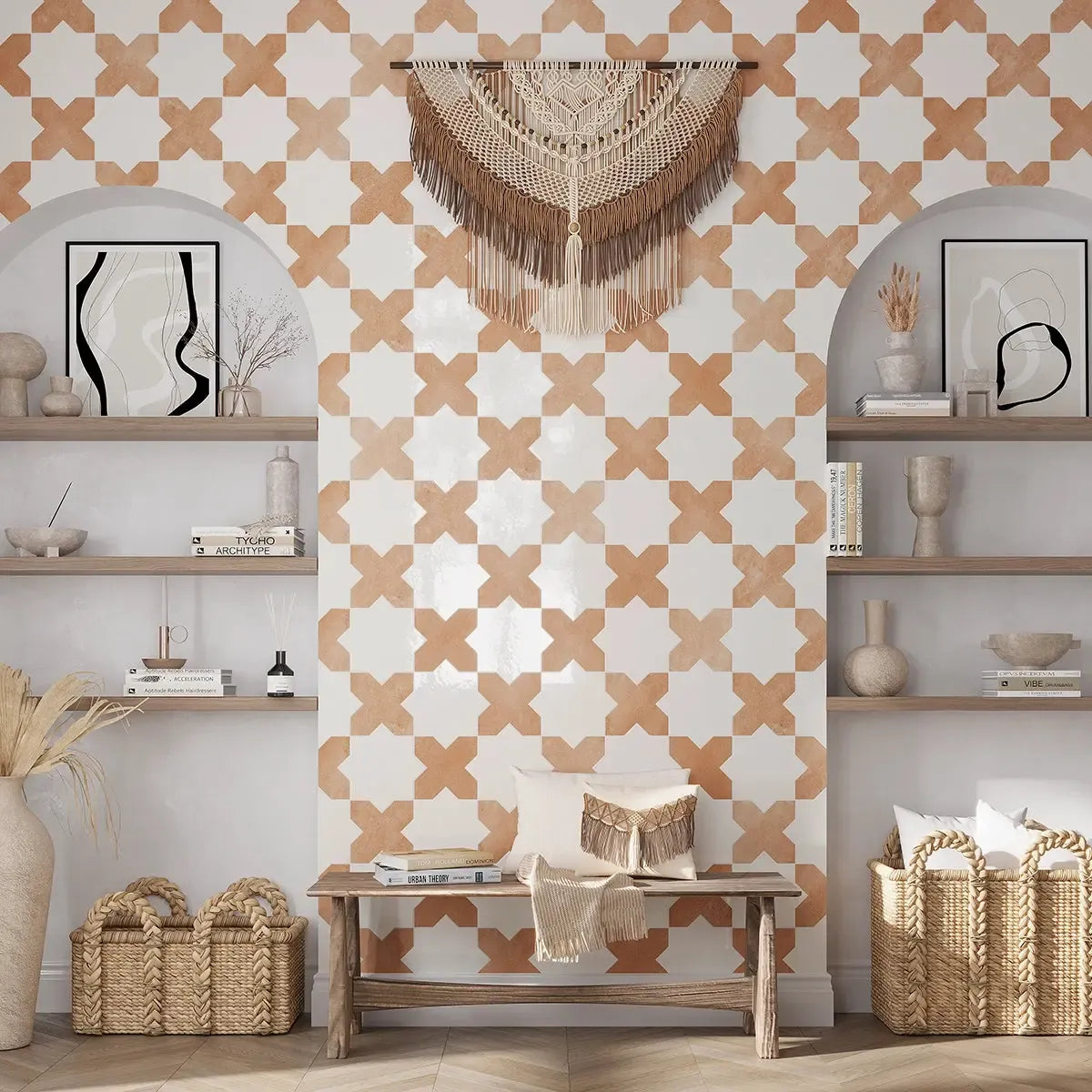 Camila White Cross Porcelain Tile | Tile Club