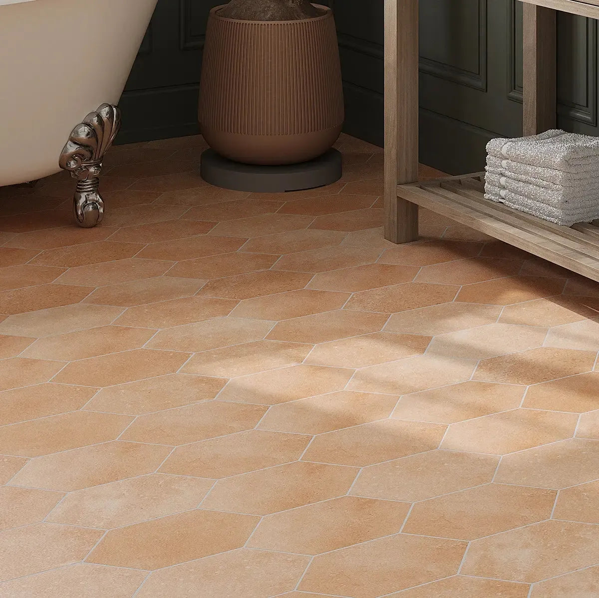 Camila Diamond Terracotta Floor Tile