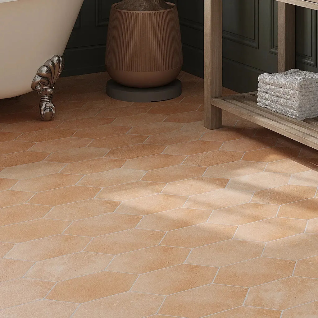 Camila Diamond Terracotta Floor Tile