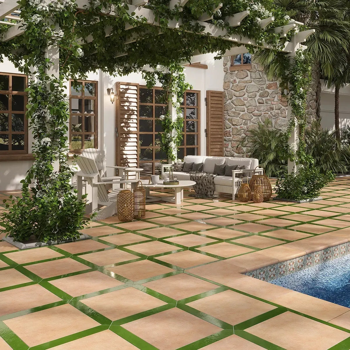 Camila Terra Cotta Square 18x18 Porcelain Tile | Tile Club