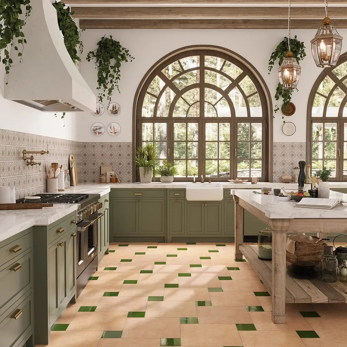 Camila Scrollwork Square Porcelain Tile | Tile Club