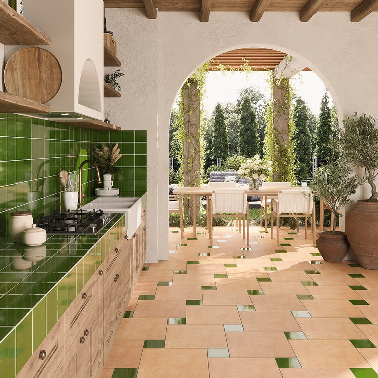 Camila Green Square 5.9x5.9 Porcelain Tile | Tile Club