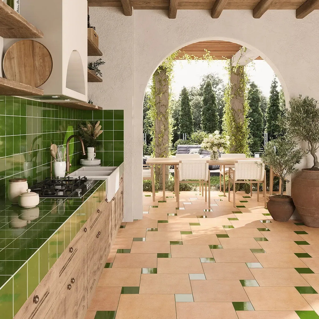 Camila Green Square 5.9x5.9 Porcelain Tile | Tile Club