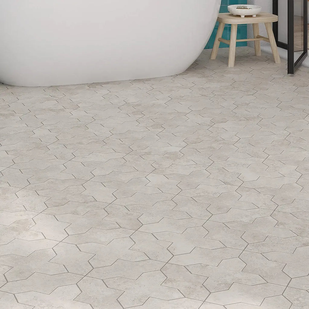 Camila Stone Gray Cross Porcelain Tile | Tile Club