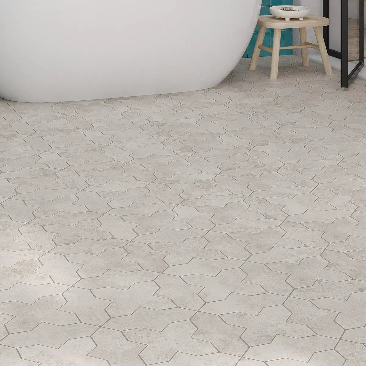 Camila Stone Gray Cross Porcelain Tile | Tile Club