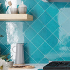 Camila Glossy Turquoise Tile Backsplash