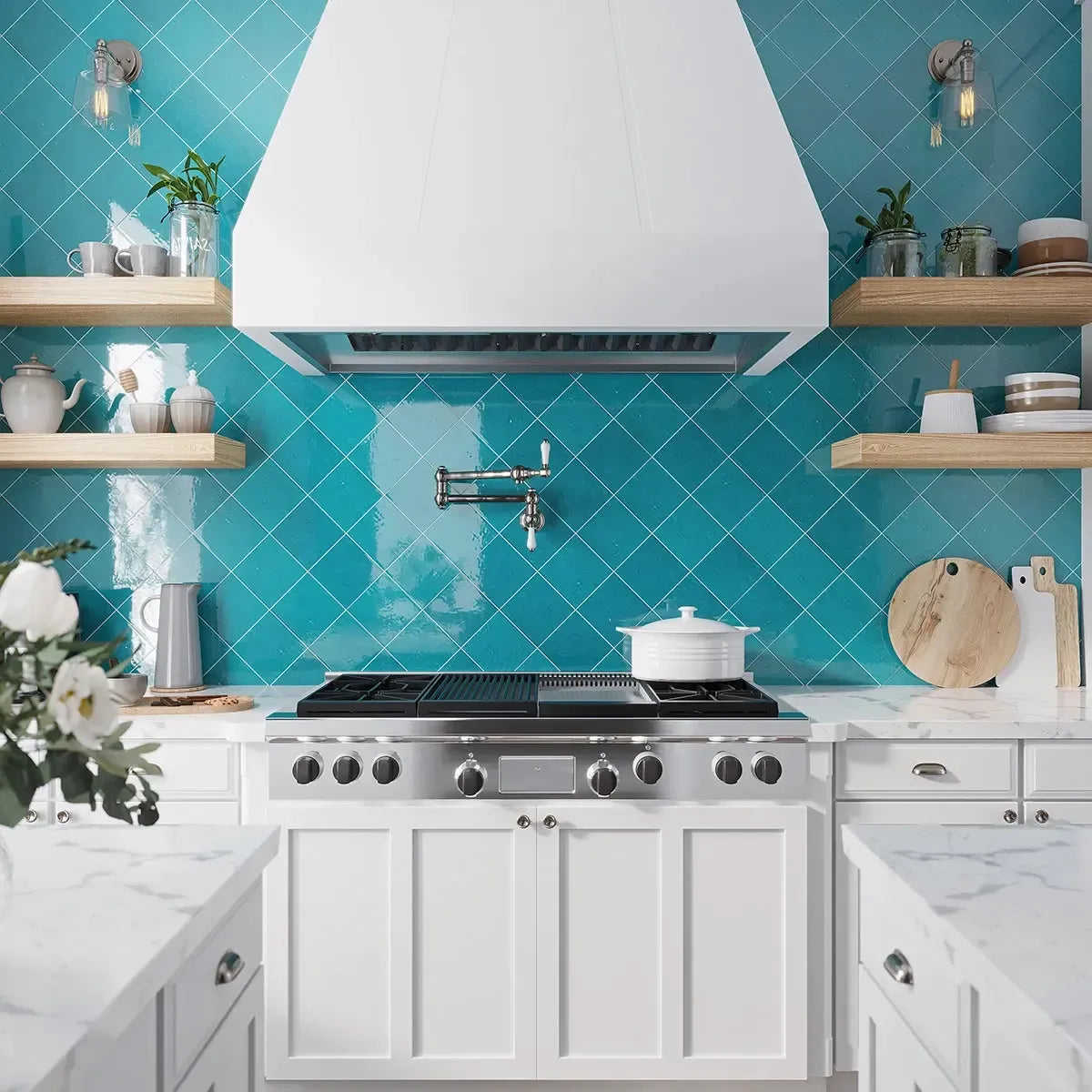 Camila Turquoise Square 5.9x5.9 Porcelain Tile | Tile Club