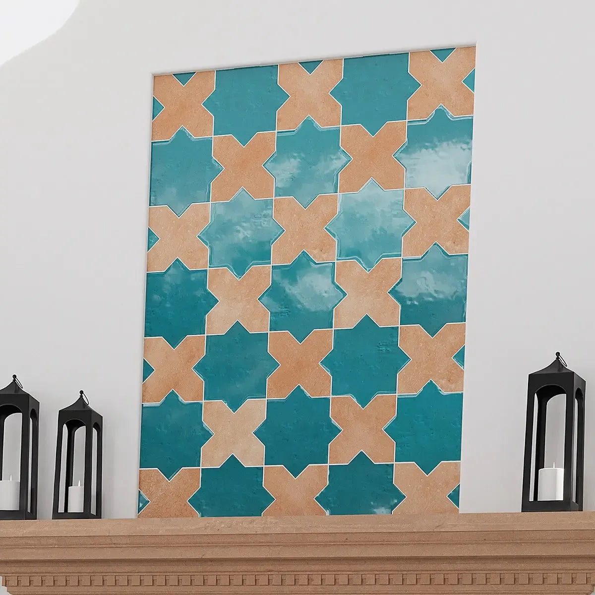 Camila Turquoise Star Porcelain Tile | Tile Club