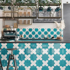 Camila Turquoise Star Porcelain Tile | Tile Club