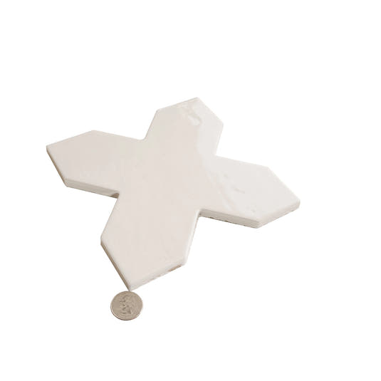 Camila White Cross Porcelain Tile | Tile Club