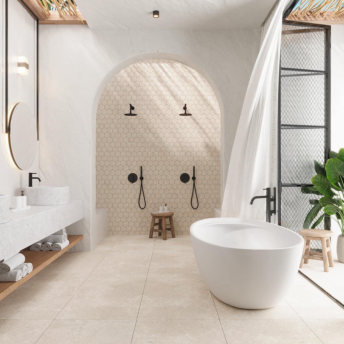 Campbell Beige Hexagon 10x12 | Tile Club