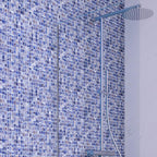 Cape Cod Blue Mixed Swirls Squares Glass Pool Tile | Tile Club