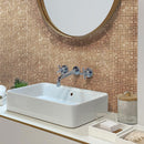 Caramel Brown Squares Glass Tile creates a warm and inviting bathroom