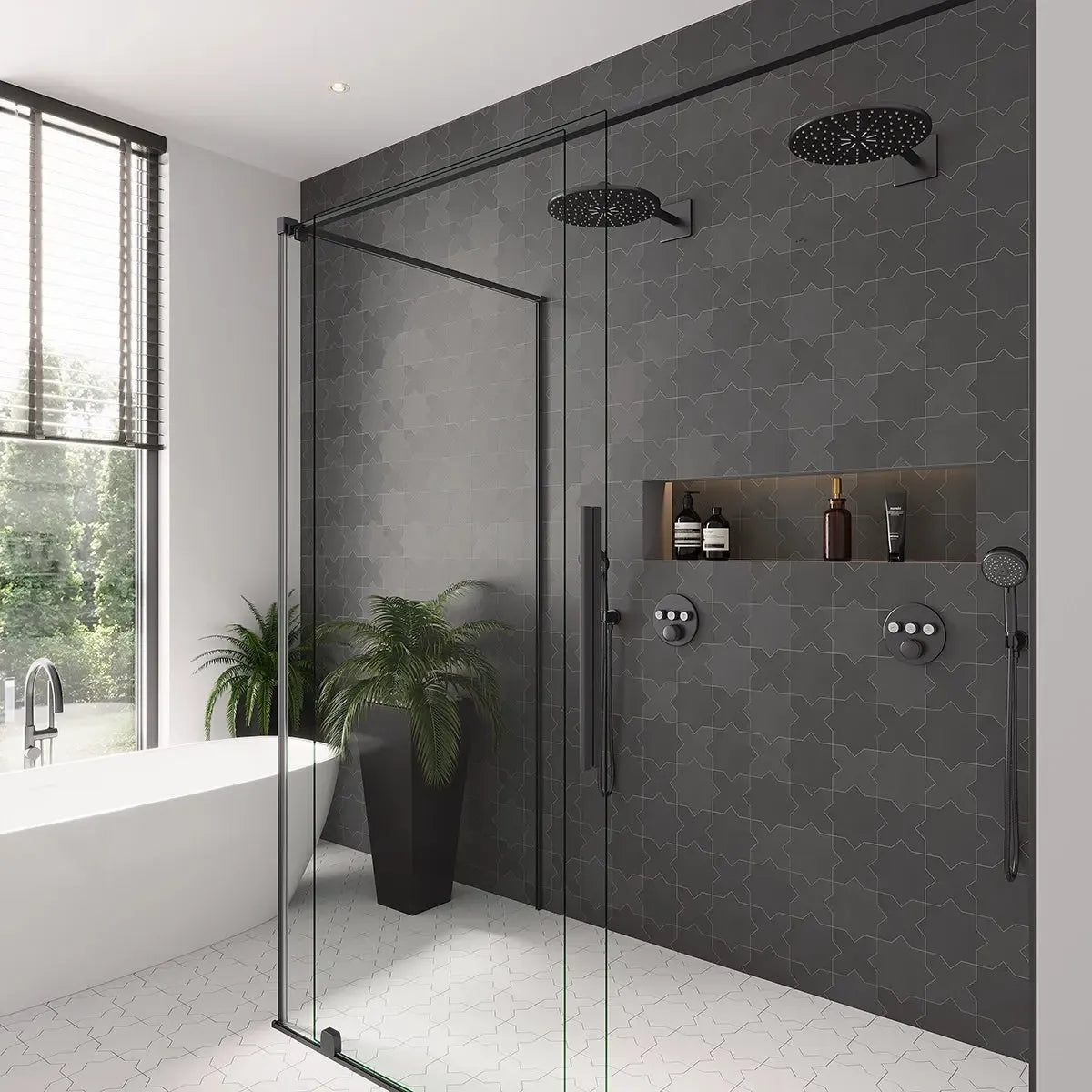 Carmel Matte Black Porcelain Cross Tile | Tile Club
