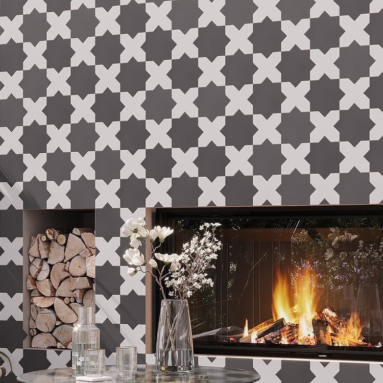 Carmel Matte Black Porcelain Star Tile | Tile Club