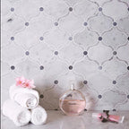 Carrara Arabesque Tile With Bardiglio Dots