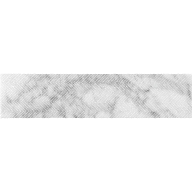 3" x 12" Carrara chevron subway marble tile