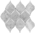 Carrara marble arabesque tile with white Thassos lines