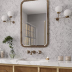 Carrara Diamond Marble Mosaic Tile Bathroom Wall