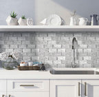 Carrara Subway With Bardiglio Dot Mosaic Tile | Tile Club
