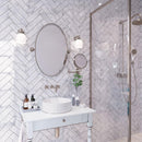 Polished marble tile wall for bathroom
