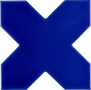 Santa Barbara Royal Blue Cross Ceramic Tile | Star and Cross Pattern Tile