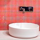 Cayenne Pepper Red Squares Glass Pool Tile | Tile Club
