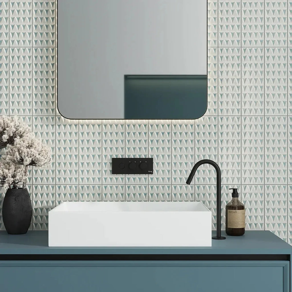 Cayo Sky Crackle Ceramic Subway Tile | Tile Club