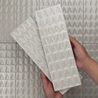 Cayo White Crackle Ceramic Subway Tile | Tile Club