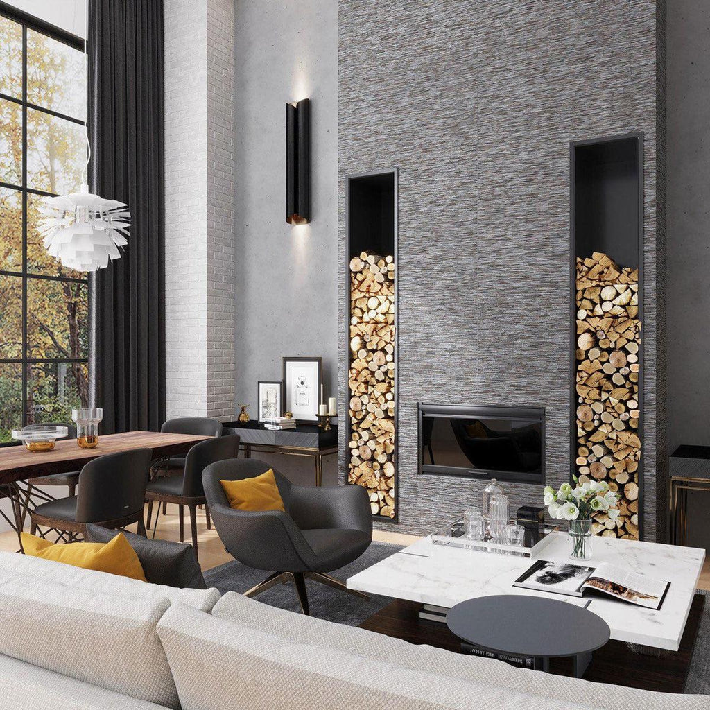 Chambray Black Thread Porcelain Tile 24x48 | Tile Club