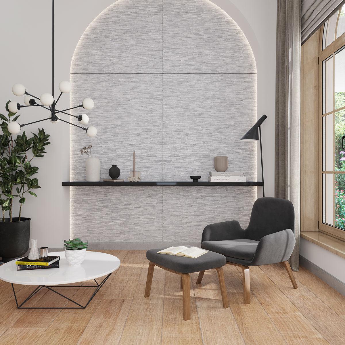 Chambray Gray Thread Porcelain Tile 24x48 | Tile Club