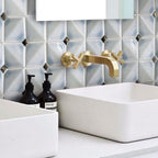 Chateau Blue Square Ceramic Mosaic Bathroom Wall Tile
