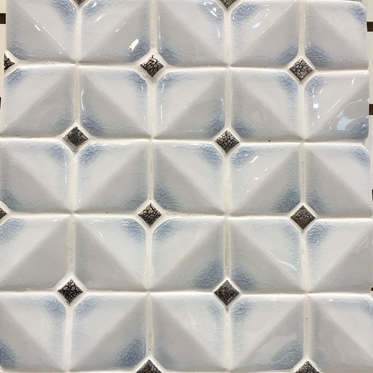 Chateau Blue Square Ceramic Mosaic Tile | Tile Club