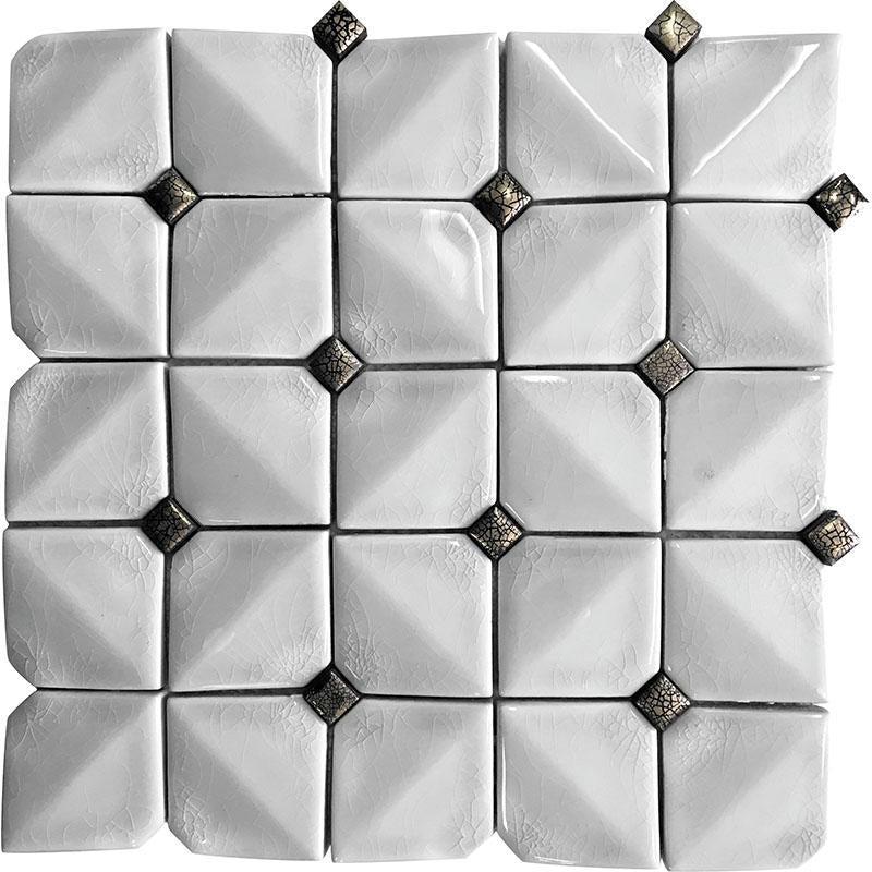 Chateau White Square Ceramic Mosaic Tile | Tile Club 