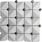 Chateau White Square Ceramic Mosaic Tile