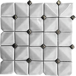 Chateau White Square Ceramic Mosaic Tile Sample