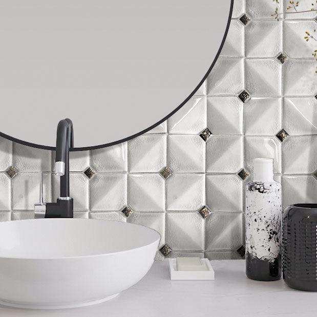 Crackle FInish white ceramic patterned wall tile